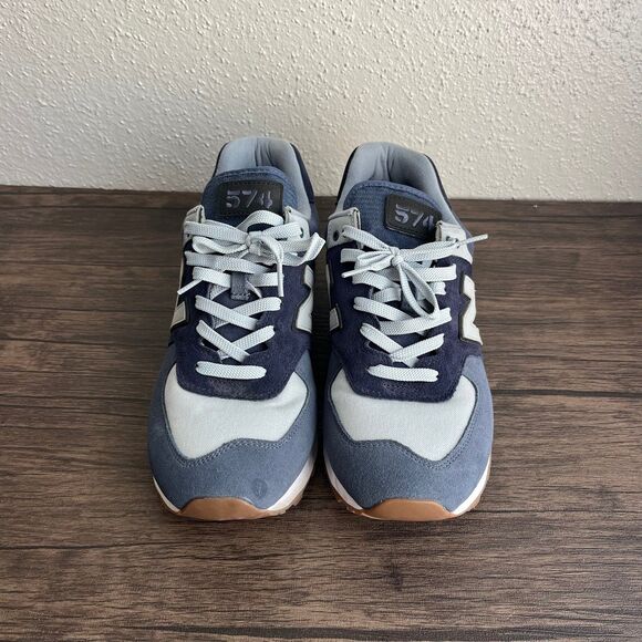New Balance 574 Military Patch Blue Suede Casual Shoes Mens Size 10.5 D ML574MLA - Picture 2 of 7